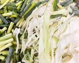 キャベツとネギのもちもち焼き作り方1写真