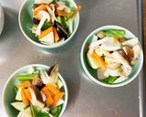 レンジ肉無豆腐甘辛ガーリック味野菜炒め作り方12写真