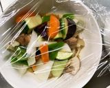 レンジ肉無豆腐甘辛ガーリック味野菜炒め作り方13写真
