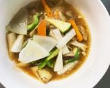 レンジ肉無豆腐甘辛ガーリック味野菜炒め作り方14写真