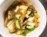 レンジ肉無豆腐甘辛ガーリック味野菜炒め作り方15写真