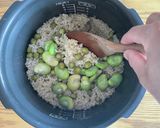 そら豆とグリーンピースの玄米薬膳ごはん作り方5写真