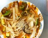 全てレンジもやし入ナポリタン味甘酢酢豚作り方17写真