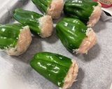 丸ごとピーマンの鶏むね肉詰め作り方4写真