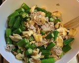 豚肉とオクラとなめこの梅肉和え作り方4写真