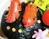 キャラ弁☆夏祭りの金魚さん弁当☆作り方4写真