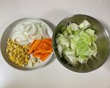 緑豆とたっぷり野菜のトマトスープ作り方1写真