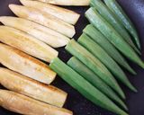 夏に♪茄子とオクラのバジルチキン乗せ作り方2写真