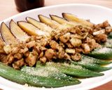 夏に♪茄子とオクラのバジルチキン乗せ作り方5写真
