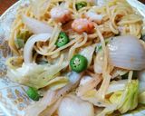レタスオクラ塩焼きそば作り方3写真