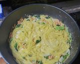 鮭とほうれん草のスープパスタ作り方5写真
