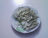レンチン簡単、貝割れとエノキの温サラダ風作り方5写真