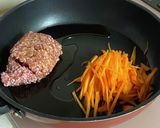 梅シロップで　ナスの甘辛ひき肉炒め作り方3写真