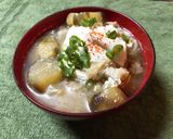 レシピ投稿祭玉子丸ごとなす油揚げの味噌汁作り方8写真