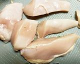 モロヘイヤ人参舞茸の鶏胸肉高野豆腐衣炒め作り方5写真