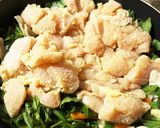 モロヘイヤ人参舞茸の鶏胸肉高野豆腐衣炒め作り方9写真