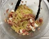 桃と生ハムとモッツァレラの冷製パスタ♡作り方4写真
