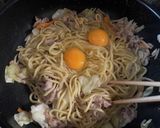 超簡単！業スー塩だれで塩たま焼きそば作り方5写真