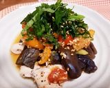 なすとしっとり蒸し鶏のトマト香味だれ♡作り方5写真