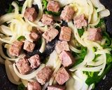 サイコロステーキと野菜の丼作り方8写真