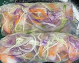 残りものの千切り野菜とエビの生春巻き作り方3写真