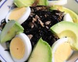 簡単♪美味♪ひじき煮物ゆで卵アボカドの丼作り方3写真