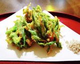 ささげ(ささぎ)と干しエビのミニかき揚げ作り方4写真