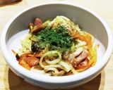 子ども向けバターしょうゆ焼きうどん作り方5写真