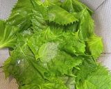 家庭菜園の青じそで韓国風即席漬け作り方1写真