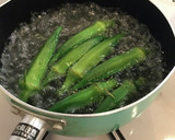 オクラの梅干しとかつお節和え作り方1写真