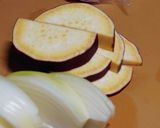 節約☆おさつ入り　塩豚丼(´ε｀ )作り方1写真