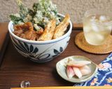 黒糖タレで＊モロヘイヤと豚肉の天丼作り方10写真
