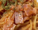 トマトを1個入ったベーコンパスタ作り方8写真