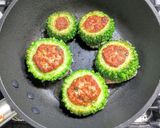 豚ひき肉と山芋とろろでゴーヤの肉詰め作り方6写真