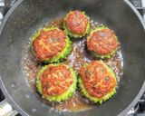 豚ひき肉と山芋とろろでゴーヤの肉詰め作り方9写真