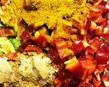 鯖缶ゴーヤ赤ピーマン昆布きな粉カレー和え作り方7写真