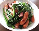 空心菜とウインナーのマヨネーズ焼作り方5写真