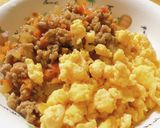 我が家の丼　野菜入り2色丼作り方6写真