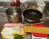 鉄板焼きナポリタン風パスタ おひとり様用作り方1写真