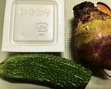 ビーツとゴーヤと納豆のくらこんサラダ作り方1写真