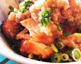 我が家の丼☆焼鮭と特製旨辛みぞれ丼！作り方4写真