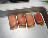 キウイとモッツアレラの生ハム包み焼き作り方2写真