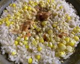 とうもろこしと　鮭の中骨入り　栄養ご飯作り方2写真