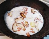 子ども向けベーコンと椎茸のクリームうどん作り方4写真