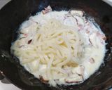 子ども向けベーコンと椎茸のクリームうどん作り方5写真