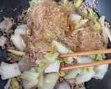 ワンパンでパパッと白菜とひき肉の春雨炒め作り方4写真