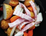 ベーコンが決めて◎味付けも楽々♪魚河岸煮作り方1写真
