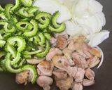我が家の丼　ゴーヤと鶏肉作り方2写真