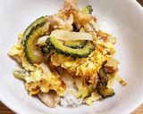 我が家の丼　ゴーヤと鶏肉作り方5写真