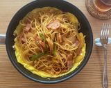 鉄板焼きナポリタン風パスタ おひとり様用作り方14写真